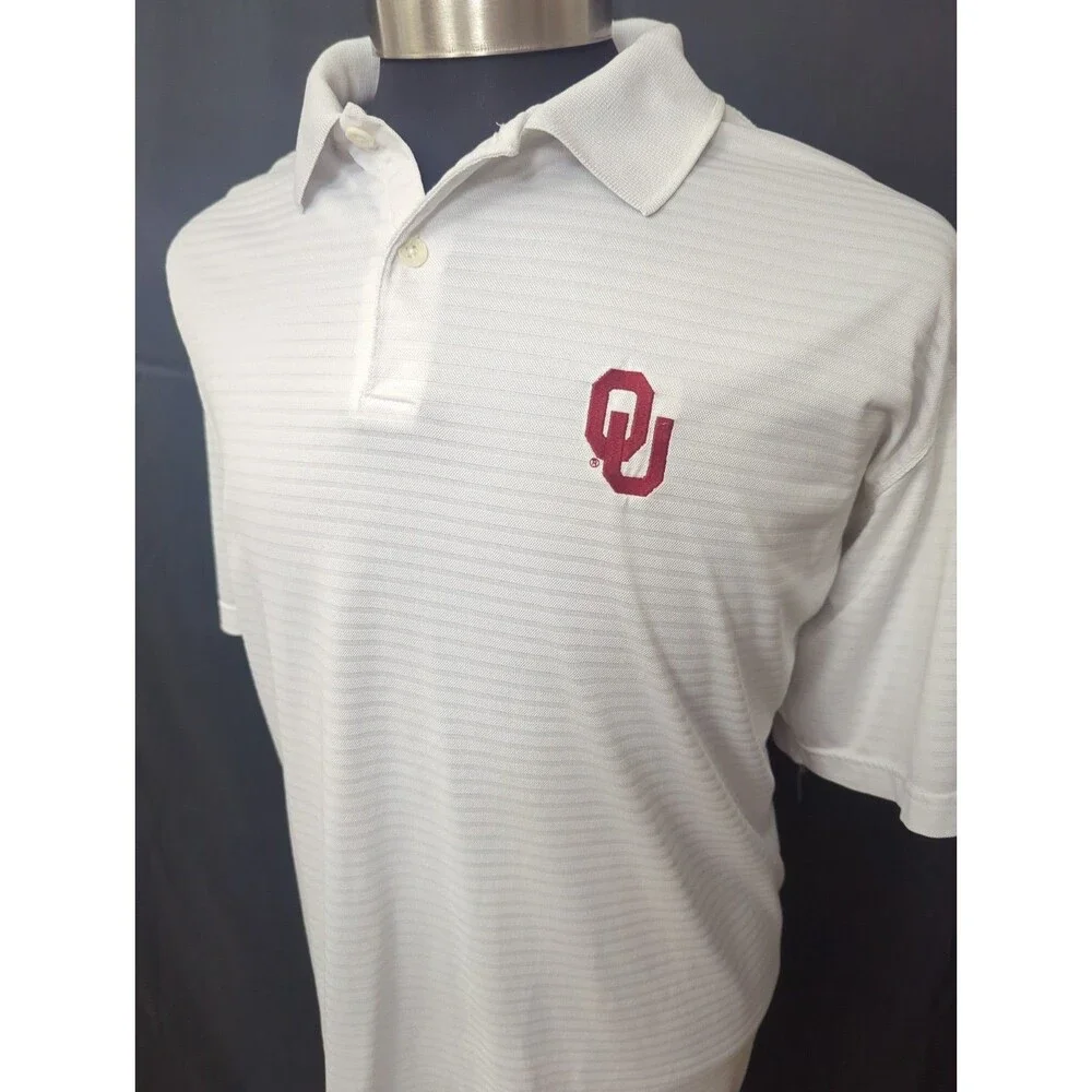 Nike Oklahoma Sooners Dri-Fit Polo Shirt White Red XXL